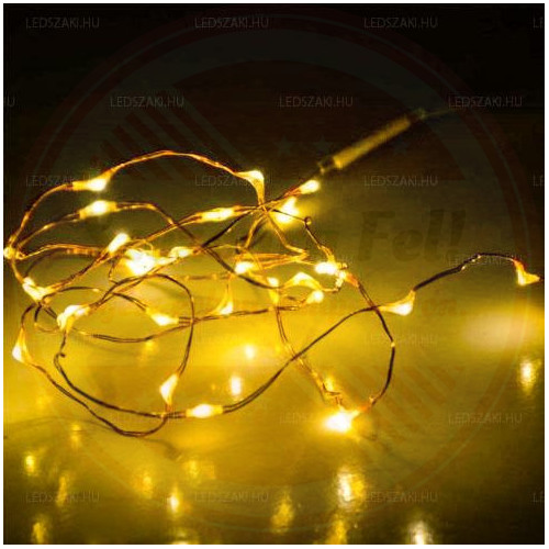 Gombelemes Meleg Fehér fényhuzal 2m 20 LED