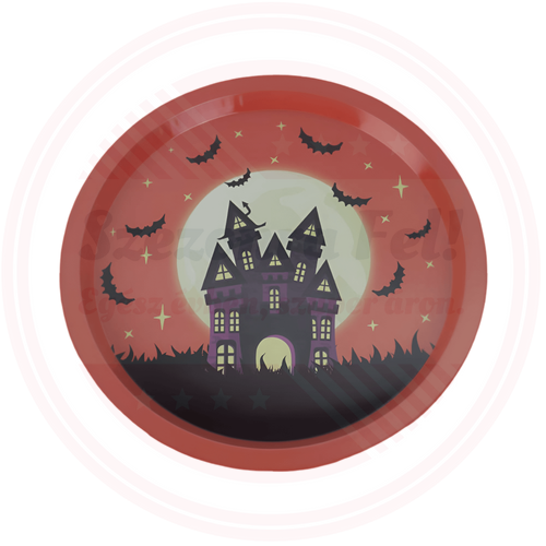 Halloween Kísértetházas Tálca – Látványos és Praktikus Party Kiegészítő