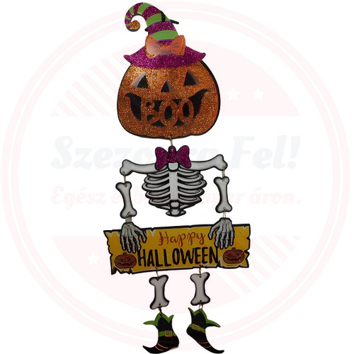 Tökfej Csontváz Akasztós Halloween dekoráció