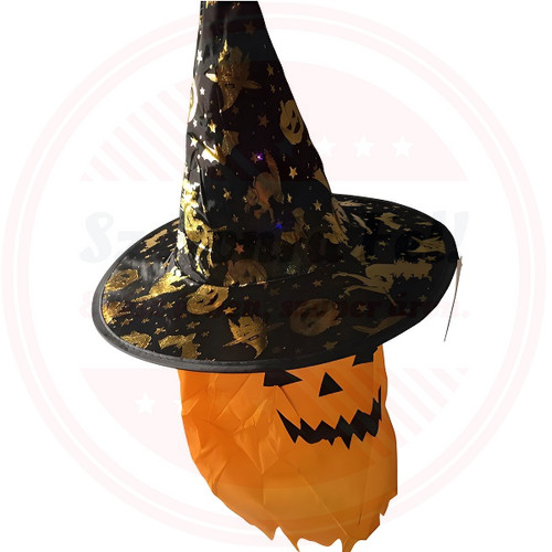 Világítós LED-es Boszorkánykalap Tök Maszkkal Halloween dekoráció Világítós LED-es Boszorkánykalap Tök Maszkkal Halloween dekoráció