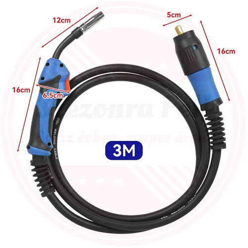 Hegesztő munkakábel Euro Co2 3m MB15AK-3 Hegesztő munkakábel Euro Co2 3m MB15AK-3