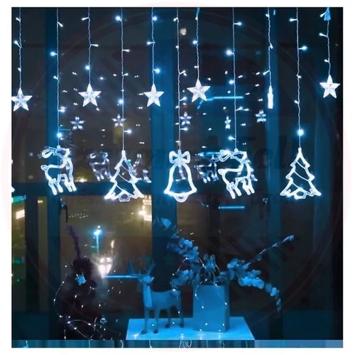 Figurás LED hideg fehér jégcsap 3m fényfüzér 40cm és 90cm
