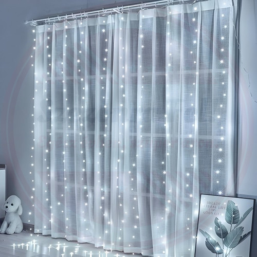 Micro LED fényfüggöny 8 fénymóddal 3m x 3m beltéri hideg fehér