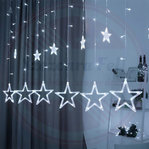 Csillag LED hideg fehér jégcsap 3m fényfüzér 40 cm és 90 cm