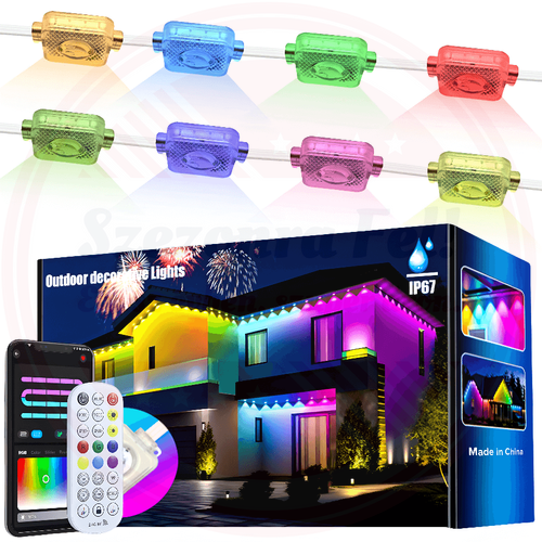 Okos RGB+IC kültéri LED dekorfény - 30 m, 72 RGB+IC LED, telefonról vezérelhető, IP67 vízálló Okos RGB+IC kültéri LED dekorfény - 30 m, 72 RGB+IC LED, telefonról vezérelhető, IP67 vízálló