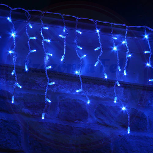 Jégcsap Fényfüzér 25m 8 Fénymód kültéri/beltéri toldható Kék 500LED Jégcsap Fényfüzér 25m 8 Fénymód kültéri/beltéri toldható Kék 500LED