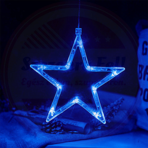 LED elemes ablakdísz csillag 20cm kék