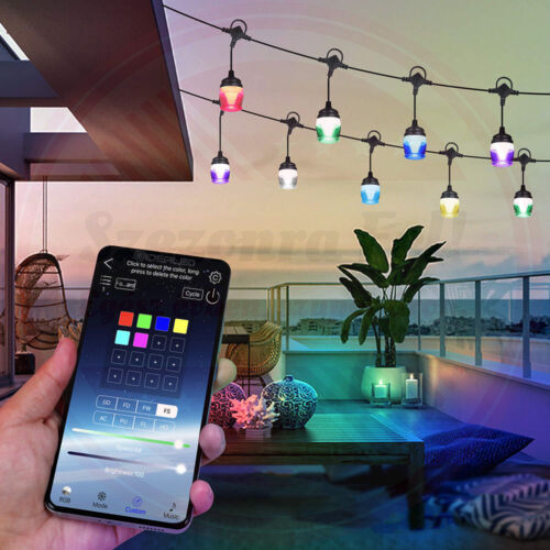 Bluetooth kültéri okos LED égősor színes 9m F12C Bluetooth kültéri okos LED égősor színes 9m F12C