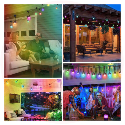 Bluetooth kültéri okos LED égősor színes 9m F12C Bluetooth kültéri okos LED égősor színes 9m F12C