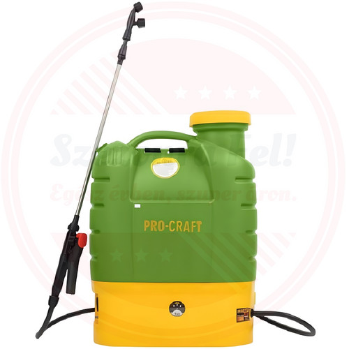 Procraft elektromos akkumulátoros háti permetezőgép 16 literes