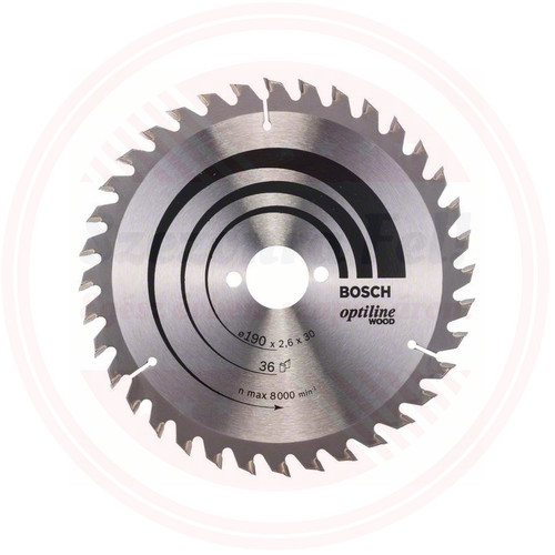 BOSCH fűrésztárcsa fához 190 x 30 x 2,6 mm /36T Optiline Wood ATB