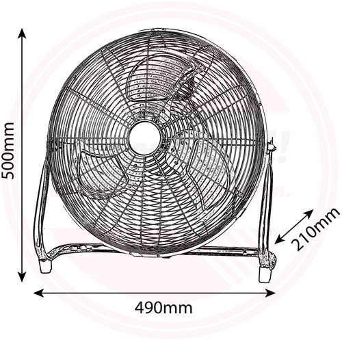 Entac hordozható fém padló ventilátor 70W Entac hordozható fém padló ventilátor 70W