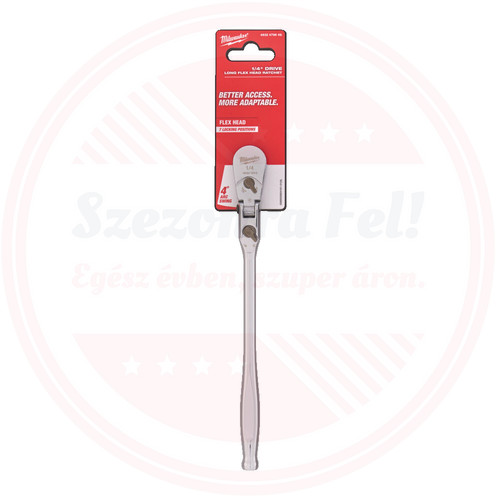 Milwaukee 1/4' Racsnis csuklós hajtókar hosszított 228,6 mm