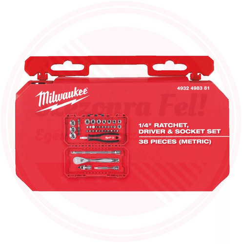 Milwaukee 1/4' Racsnis dugókulcs készlet metrikus méret (38 részes)