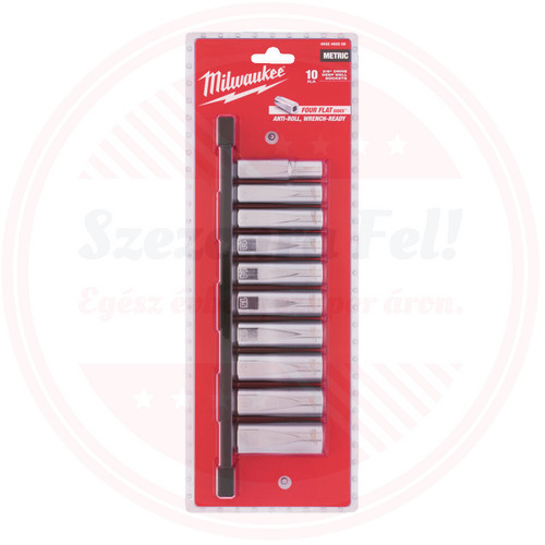 Milwaukee 3/8' Dugókulcsok hosszú, Metrikus, tartósínen 10 db