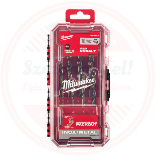 Milwaukee Red Cobalt HSS-G Co fémfúró DIN 338 Készlet (8 részes) 1 db