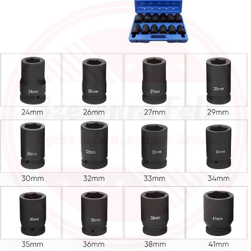 Haina 12 Részes Gépi Dugókulcs Készlet 24-41mm HA-0050