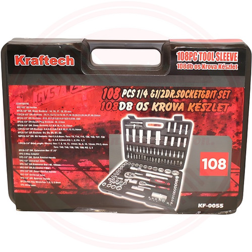 KrafTech 108 Részes Dugókulcs Készlet HA-0055