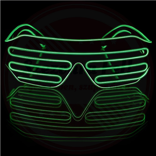 LED Világító Party Szemüveg Zöld