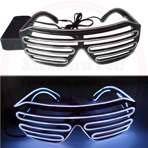 LED Világító Party Szemüveg Fehér