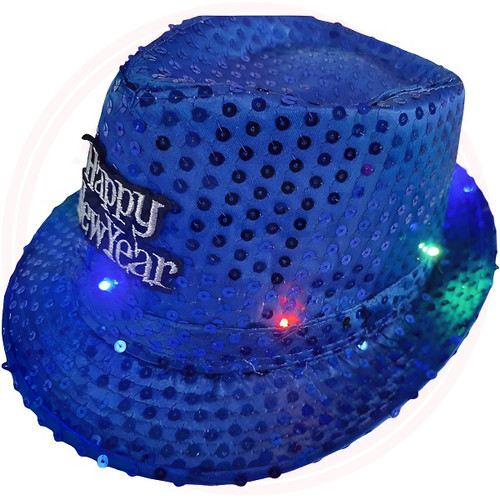 Világító Kalap Happy New Year Felirattal Kék
