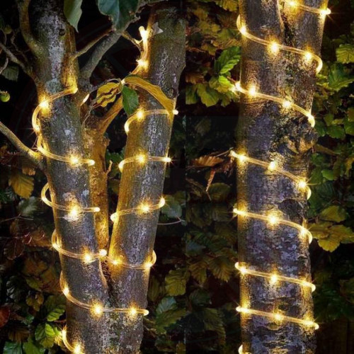 LED Fénytömlő VÉKONY Meleg Fehér 8 Program 20m
