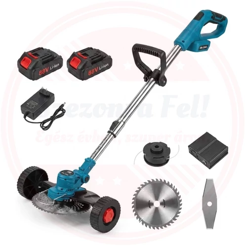 SUPAMASTER SM-2888 akkumulátoros fűkasza, 88 V, 2 akkumulátorral