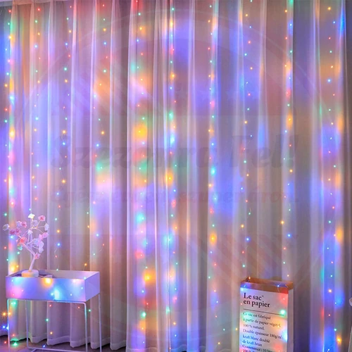 Micro LED fényfüggöny 8 fénymóddal 3m x 2m beltéri színes