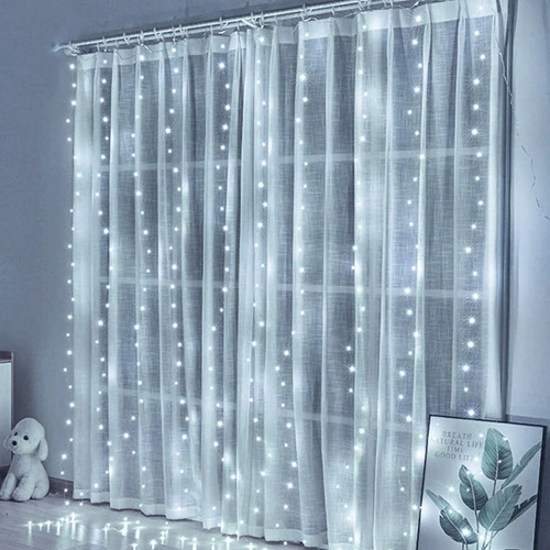 Micro LED fényfüggöny 8 fénymóddal 3m x 2m beltéri hideg fehér