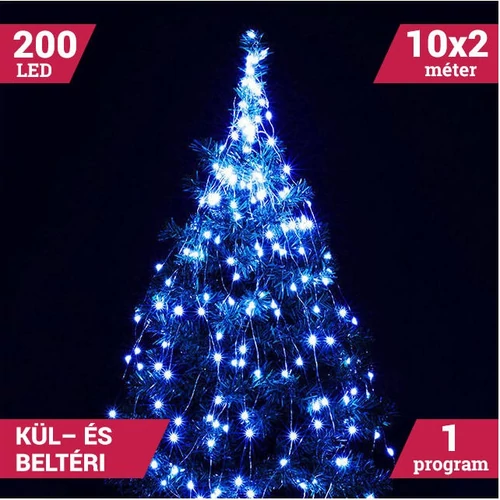 LED izzósor csokor fényhuzal 10 ágú 200LED kék