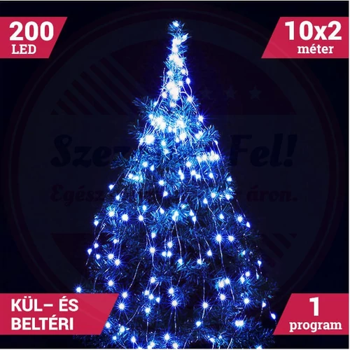LED izzósor csokor fényhuzal 10 ágú 200LED kék
