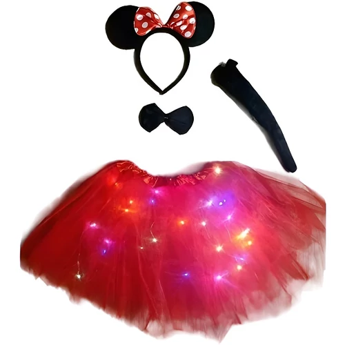4 Részes Világító Szoknyás Minnie Egér Jelmez Szett