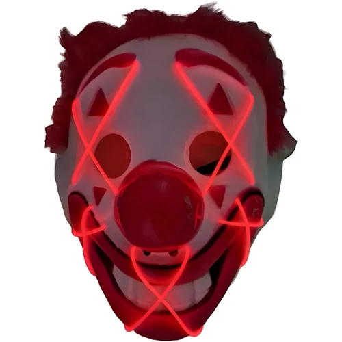 Világítós Rémísztő Bohóc Maszk piros-Halloween, Farsangi jelmezhez