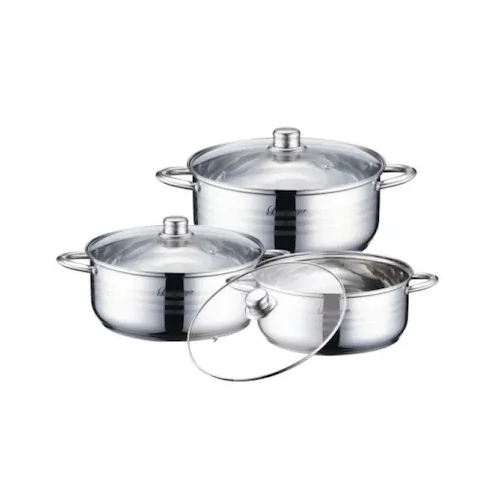 Bachmayer 6 db-os inox alacsony fazék készlet BM-3011