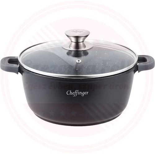 Cheffinger Márvány Bevonatú 24cm Lábas Fedővel CF-DC24