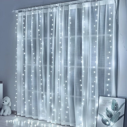 Micro LED fényfüggöny 8 fénymóddal 2m x 2m beltéri hideg fehér