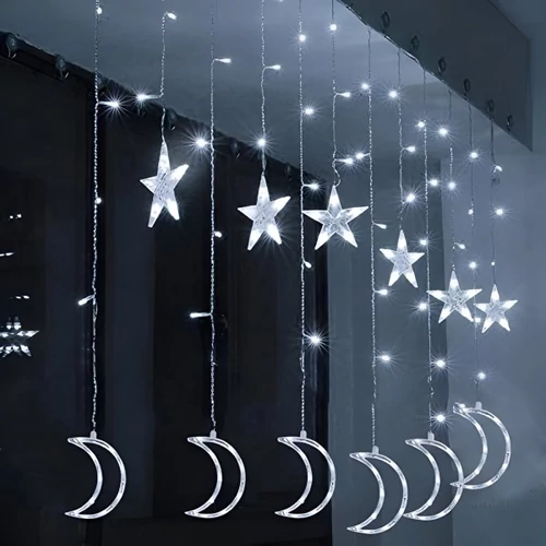 Csillag LED hideg fehér jégcsap 3 m fényfüzér 40 cm és 90 cm