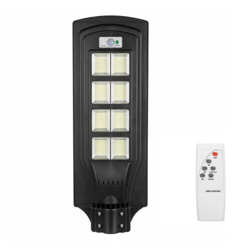 Napelemes mozgásérzékelős utcai LED lámpa távirányítóval 800W 432db LED