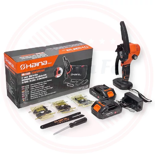 Haina Mini Láncfűrész 2db 62V akkuval 3db 6&quot; lánccal HM-6803