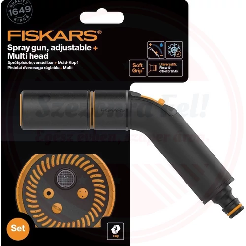 Fiskars Comfort locsolópisztoly, állítható öntözőfej + öntözőfej, multi KIFUTÓ