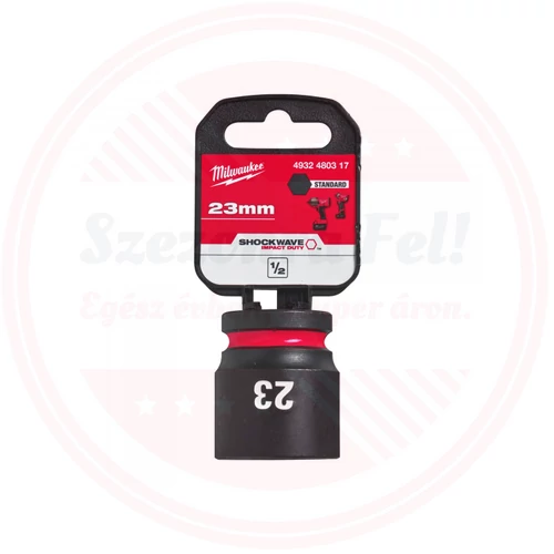 Milwaukee 1/2' Dugókulcs hatlapú, gépi, rövid 23 mm - 1 db