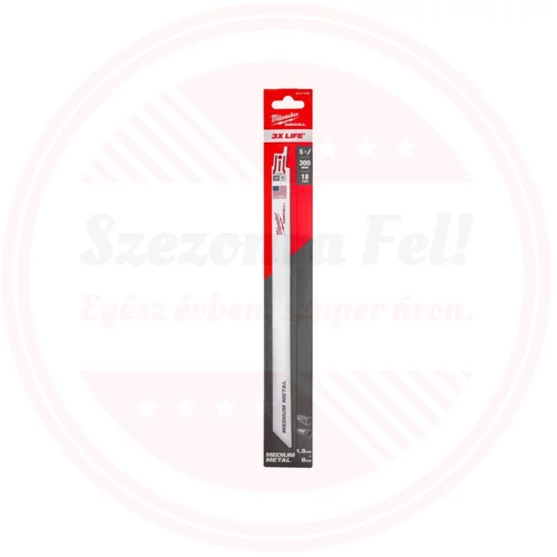 Milwaukee Szablyafűrészlap 300 mm 18T - 5 db