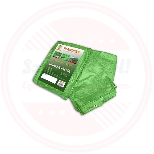 Ponyva, zöld 4x5 m, 90gr/nm (A névleges mérettől a valós méreteltérés akár 5% 