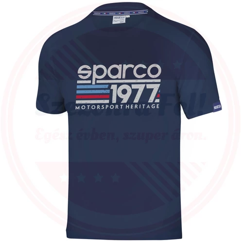 Sparco pamut póló 1977 sötét kék XL KIFUTÓ