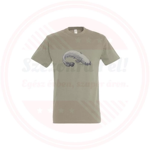 TOP kereknyakú póló harcsa mintával, 100% pamut, 190gr/m2, 2XL