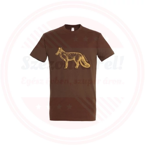 TOP kereknyakú póló róka mintával, 100% pamut, 190gr/m2, XL