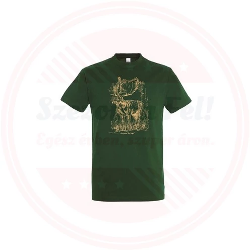 TOP kereknyakú póló szarvas mintával, világos zöld 4XL100% pamut, 190gr/m2