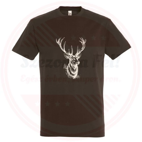 TOP kereknyakú póló szarvasfej mintával, 100% pamut, 190gr/m2, XL