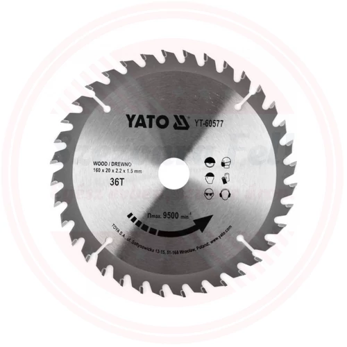YATO Fűrésztárcsa fához 160 x 20 x 1,5 mm / 36T