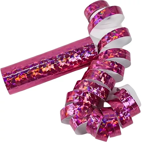 Hologrammos Szerpentin Szalag Pink
